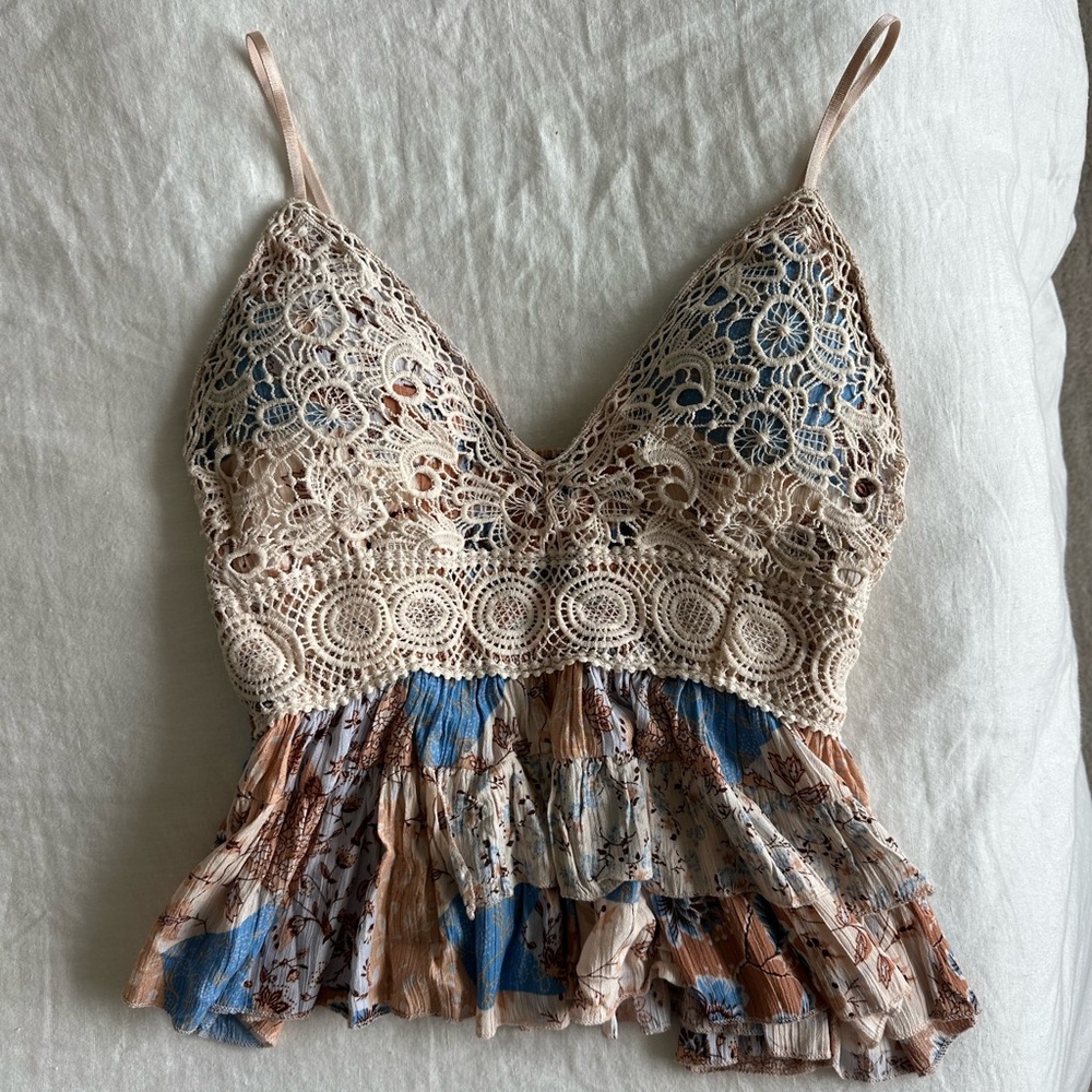 Floral Crochet Tank Top